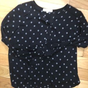 Flowy black LOFT button down top